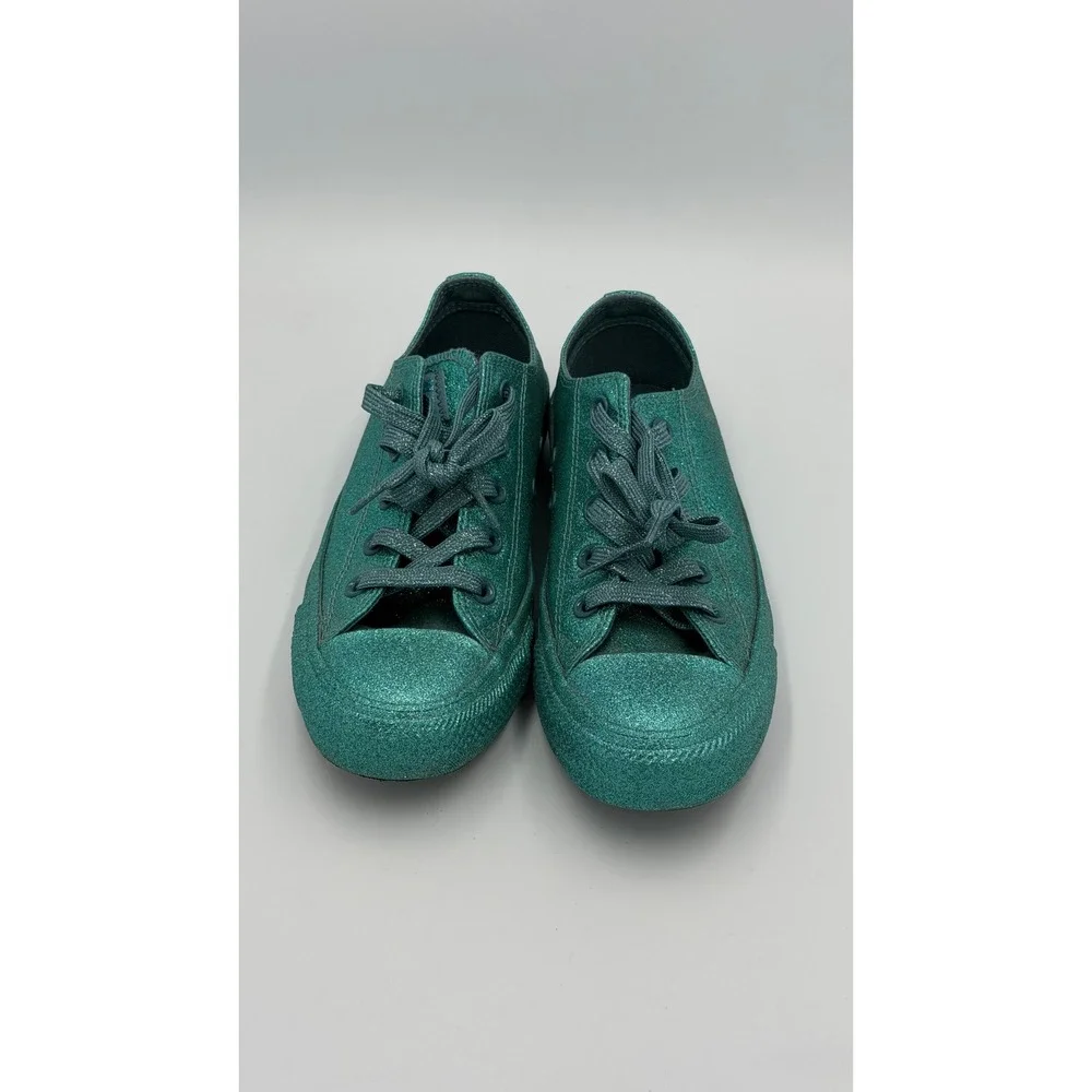 Converse Chuck Taylor All Star Low Teal‎ Green Glitter Sneakers Womens 6 164813C